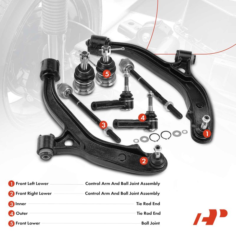 8x Control Arm & Ball Joint Tie Rod End for Dodge Grand Caravan Chrysler Voyager