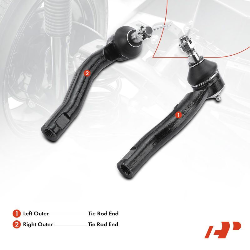 2x Outer Tie Rod End for Toyota Prius 2001 2002 2003 L4 1.5L
