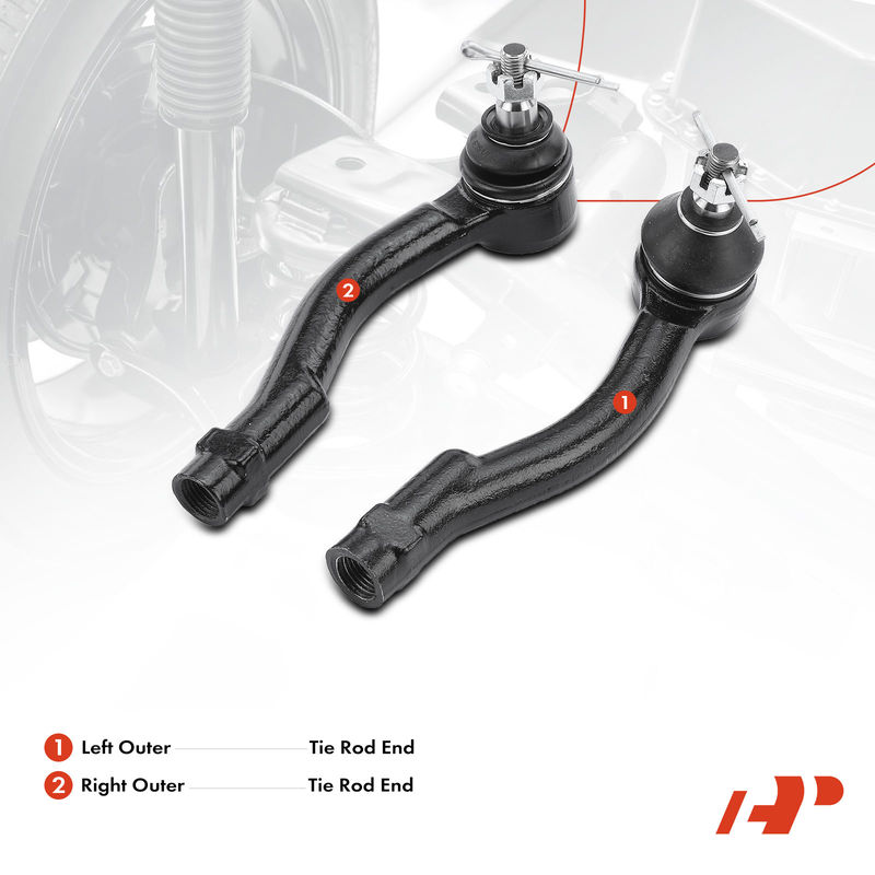 2x Outer Tie Rod End for Hyundai Tucson 05-09 Kia Sportage 05-10