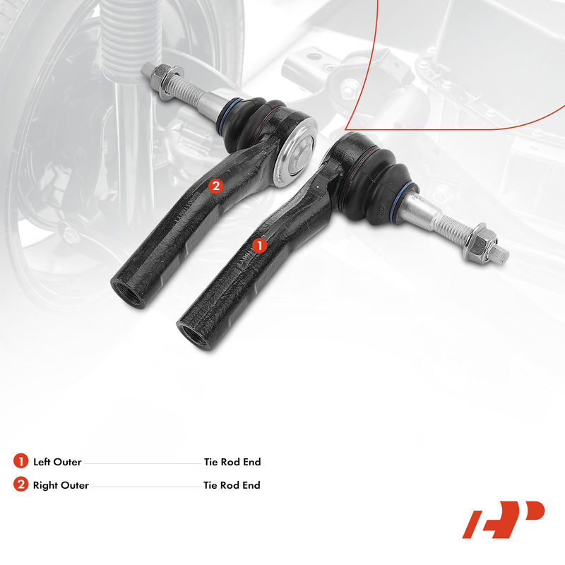 2x Outer Tie Rod End for Cadillac XTS 13-19 Buick Allure LaCrosse XTS Saab 9-5