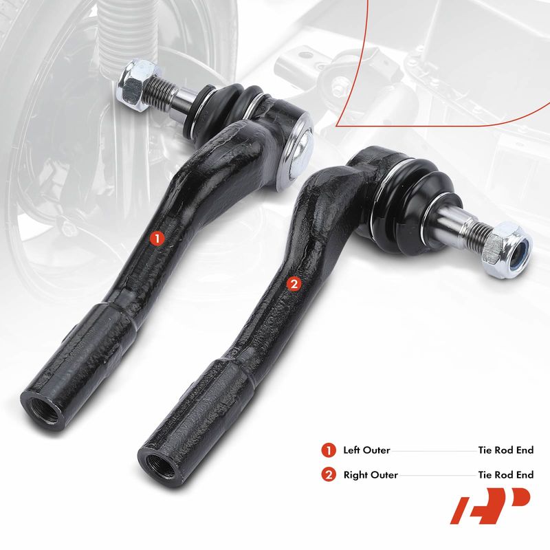 2x Outer Tie Rod End for Mercedes-Benz C230 C32 AMG CLK500 G63 AMG SLK55 AMG