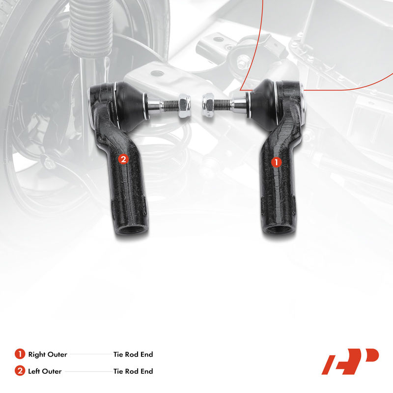 2x Outer Tie Rod End for Mazda 3 04-13 5 06-10 12-17 3 Sport