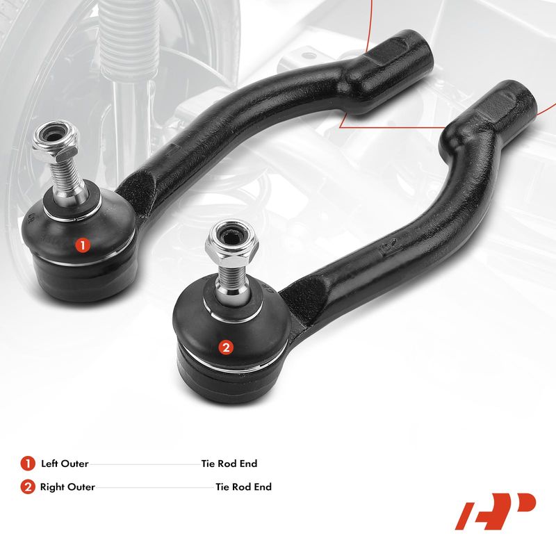 2x Outer Tie Rod End for Nissan Rogue 2008-2013 Rogue Select 2014-2015
