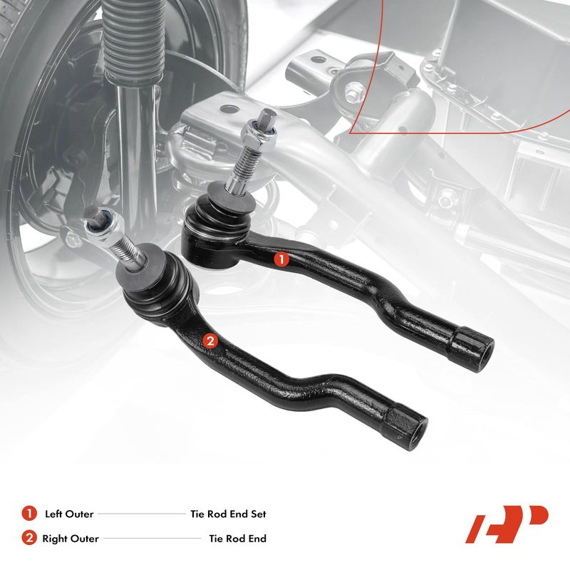 2x Outer Tie Rod End for Ford Edge 2015-2021 Lincoln Continental MKX