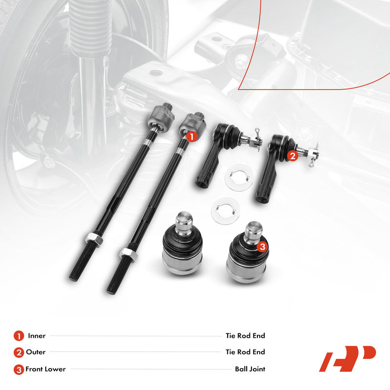 6x Inner & Outer Tie Rod End & Ball Joint for Mazda MX-6 1993-1997