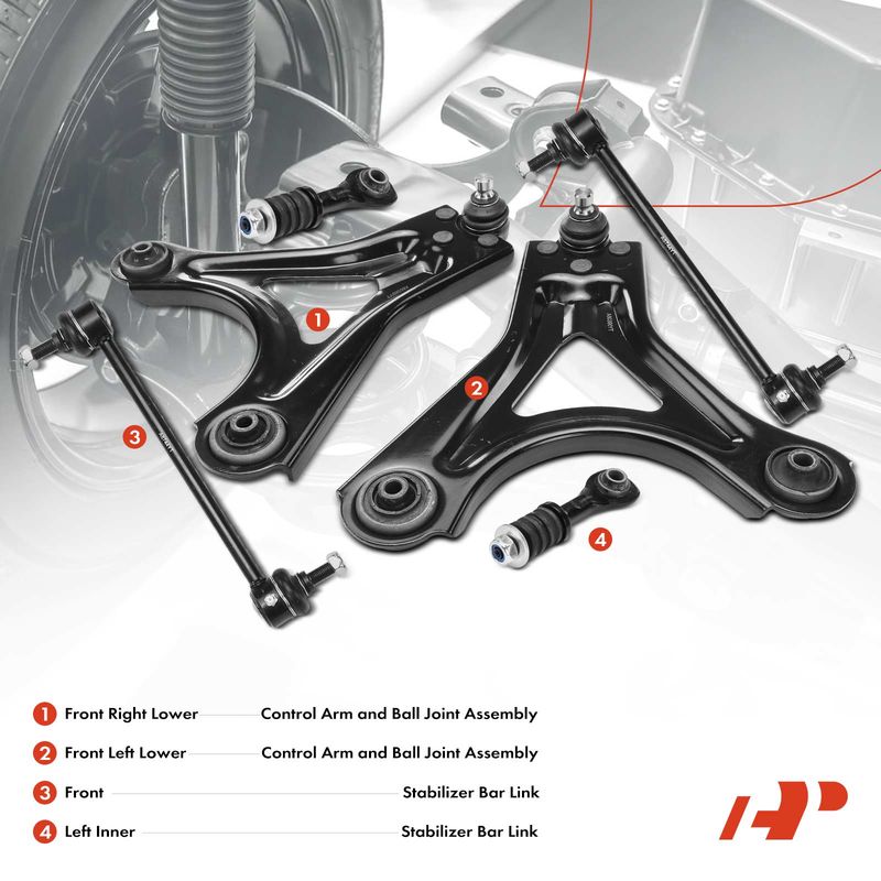 6x Control Arm with Ball Joint & Stabilizer Bar Link for Ford Mercury