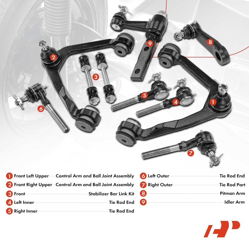 10x Control Arm Stabilizer Bar Link Tie Rod End for Ford F-150 Expedition