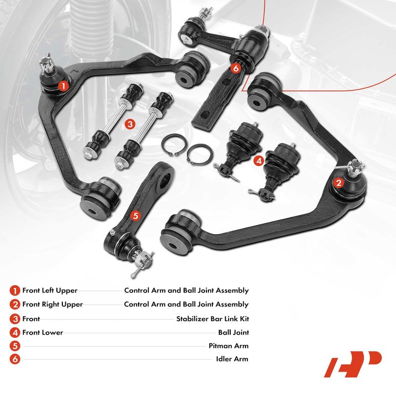 8x Control Arm with Ball Joint Sway Bar Link for Ford F-150 Expedition F-250