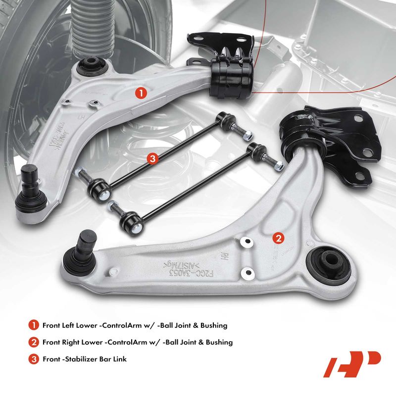 4x Control Arm with Ball Joint & Bushing Sway Bar for Ford Edge MKX
