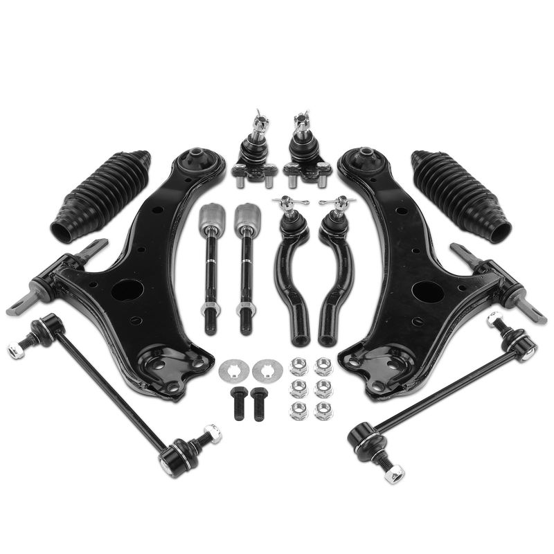 12x Control Arm with Ball Joint & Sway Bar & Tie Rod End for Toyota Camry Lexus