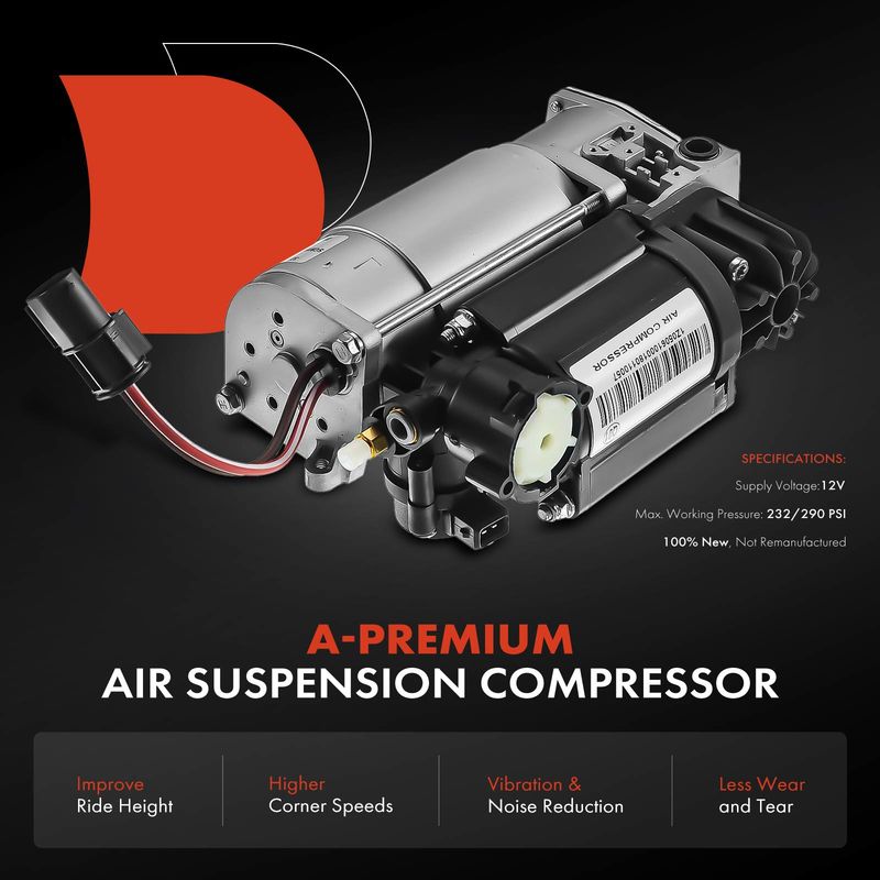 Air Suspension Compressor without Bracket for Land Rover Discovery V8 4.0L 4.6L