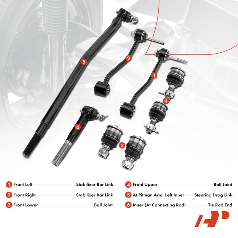 8x Sway Bar Link & Ball Joint for Ford Excursion F-250 350 450 Super Duty