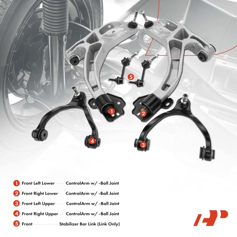 6x Control Arm with Ball Joint & Sway Bar for Lincoln Town Car Ford Mercury