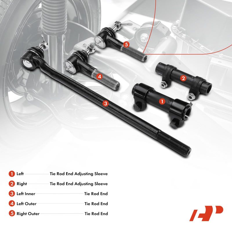 5x Inner & Outer Tie Rod End for Ford F-150 F-250 1980-1996 F-350 F-100 Pickup