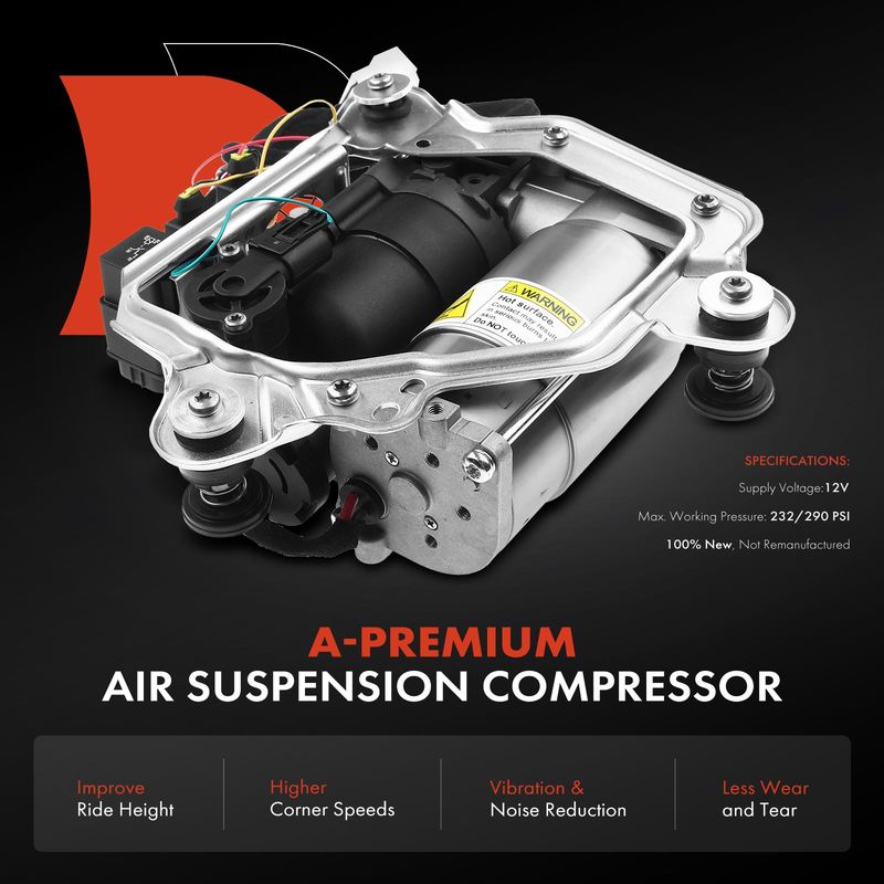 Air Suspension Compressor with Bracket for BMW 525i 528i 745i 745Li 750i 760i X5