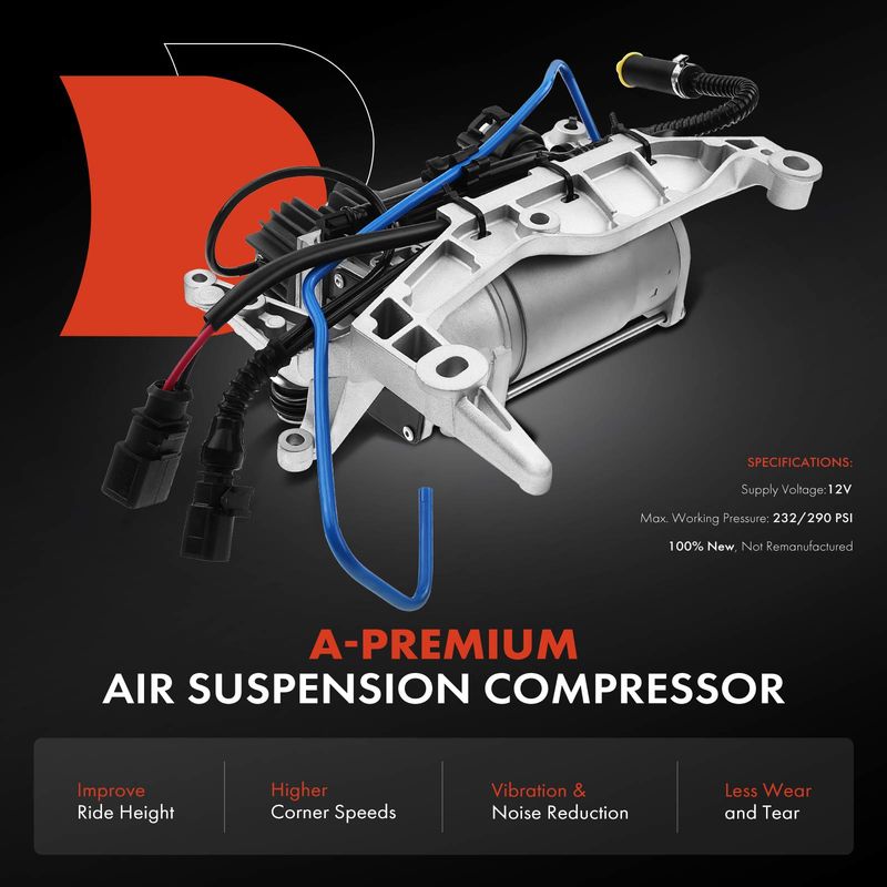Air Suspension Compressor with Bracket for Audi Q7 Porsche Cayenne VW Touareg