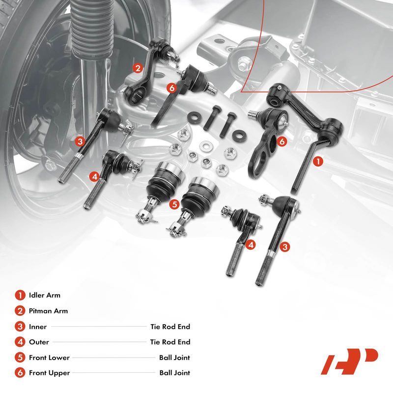 10x Tie Rod End & Ball Joint & Idler & Pitman Arm for Lincoln Town Car Mercury
