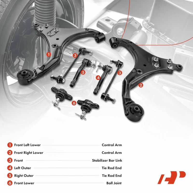 8x Control Arm Sway Bar Link Tie Rod End for Hyundai Tucson 2005-2009 Kia