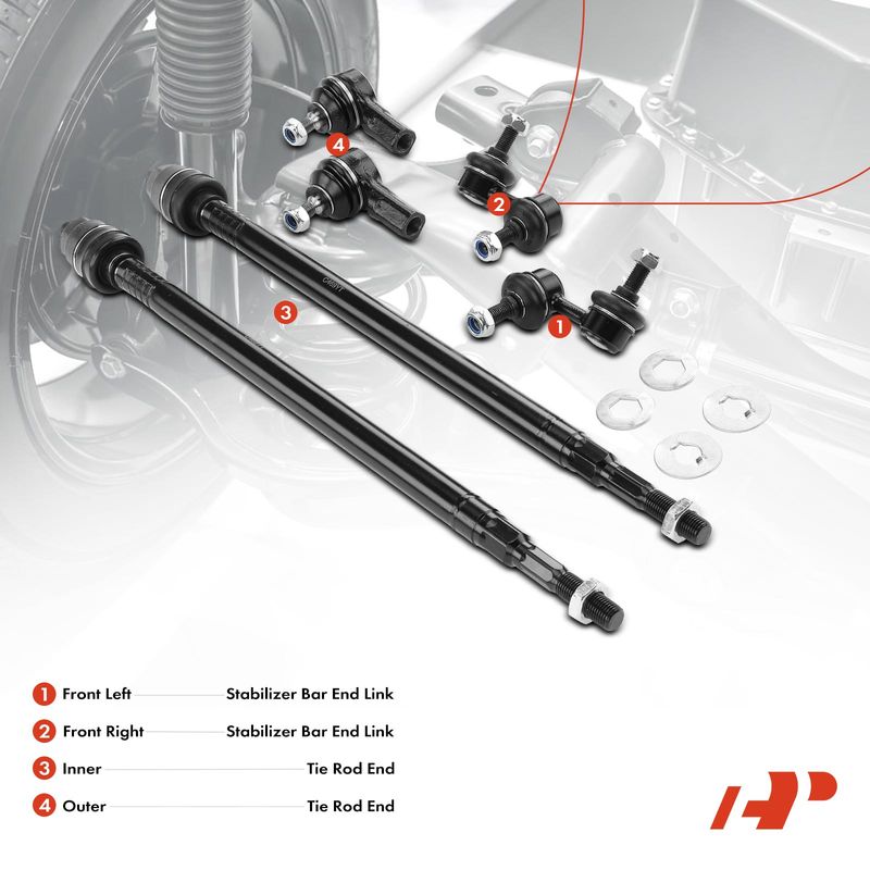 6x Stabilizer Bar Link & Tie Rod End for Honda Civic Acura EL 2001-2005