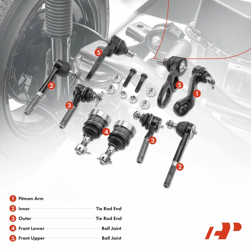 9x Pitman Arm & Tie Rod End & Ball Joint for Ford Crown Victoria Lincoln Mercury