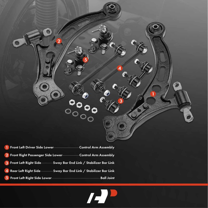 8x Control Arm with Ball Joint & Sway Bar Link for Toyota Camry Avalon Lexus