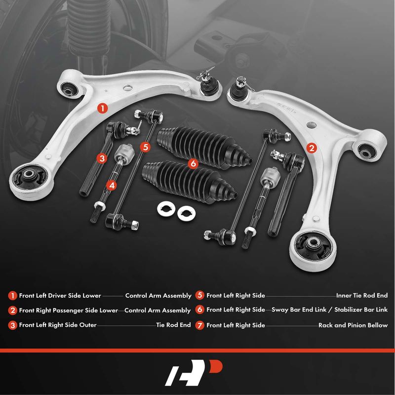 10x Control Arm & Ball Joint Sway Bar Link Tie Rod End for Honda Odyssey