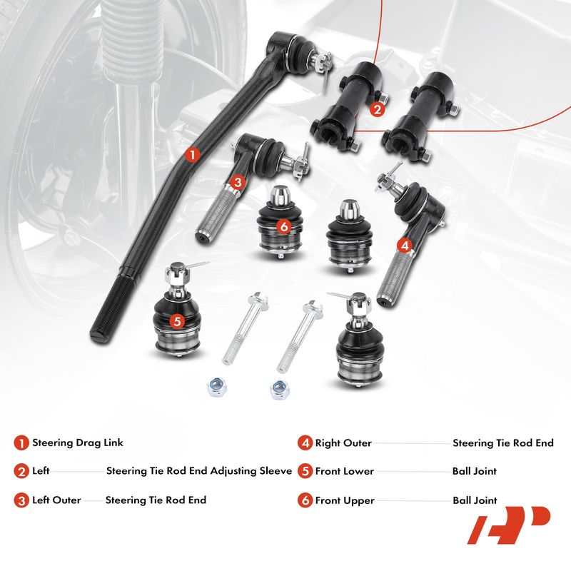 9x Tie Rod End Drag Link Ball Joint for Ford E-150 Econoline Club Wagon