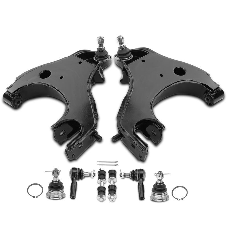 8x Control Arm with Ball Joint Sway Bar Link Tie Rod End for Nissan Frontier 4WD