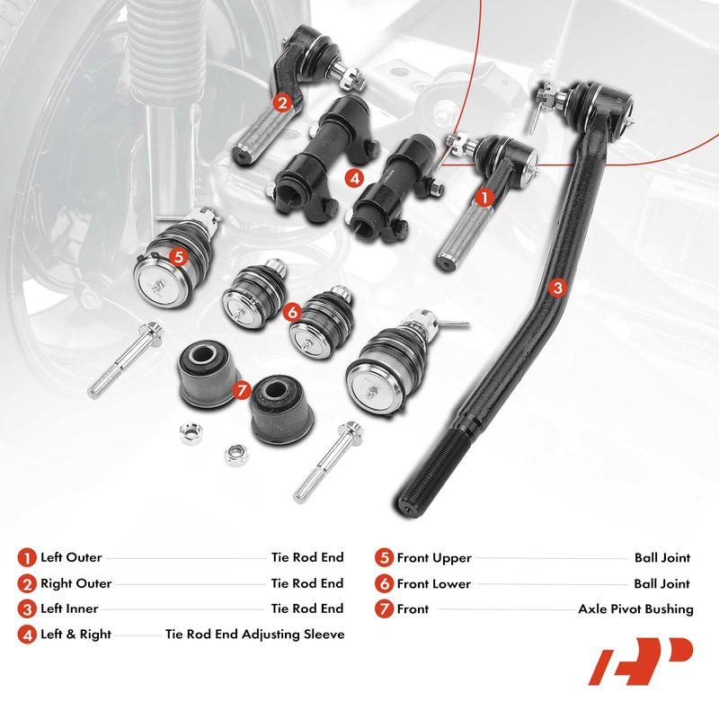 11x Inner & Outer Tie Rod End Ball Joint for Ford E-250 03-06 E-450 Super Duty