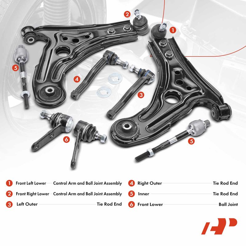 8x Control Arm & Ball Joint & Tie Rod End for Chevrolet Aveo 04-11 Pontiac