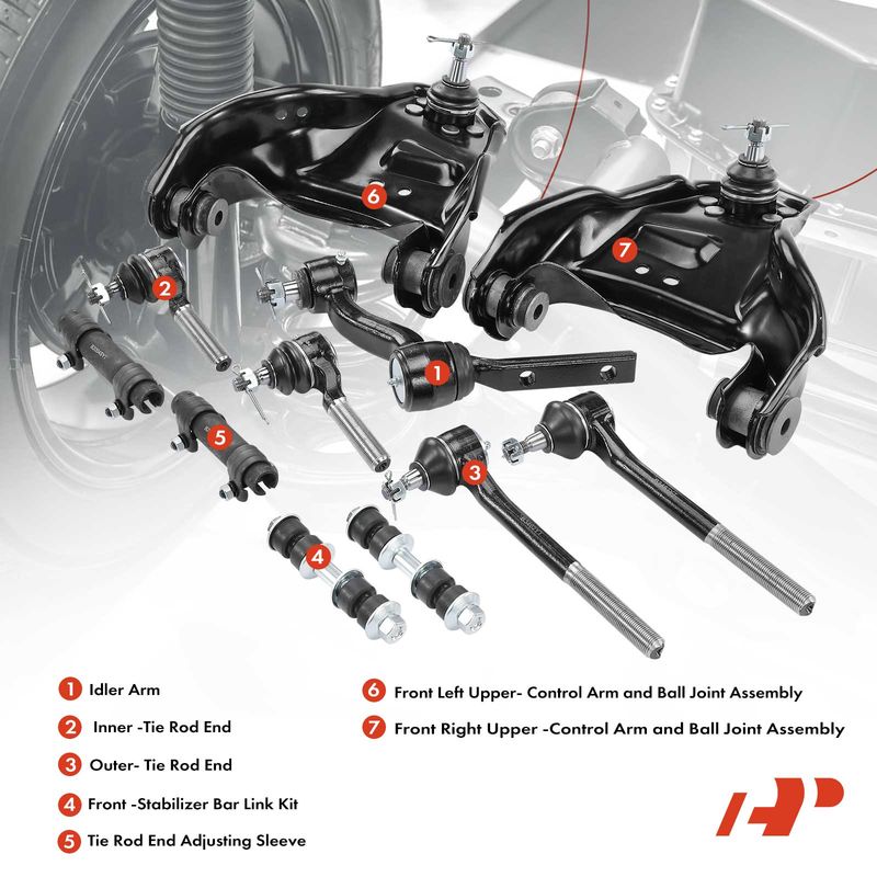 11x Idler Arm & Tie Rod End & Sway Bar Link for Chevrolet Blazer S10 GMC Isuzu
