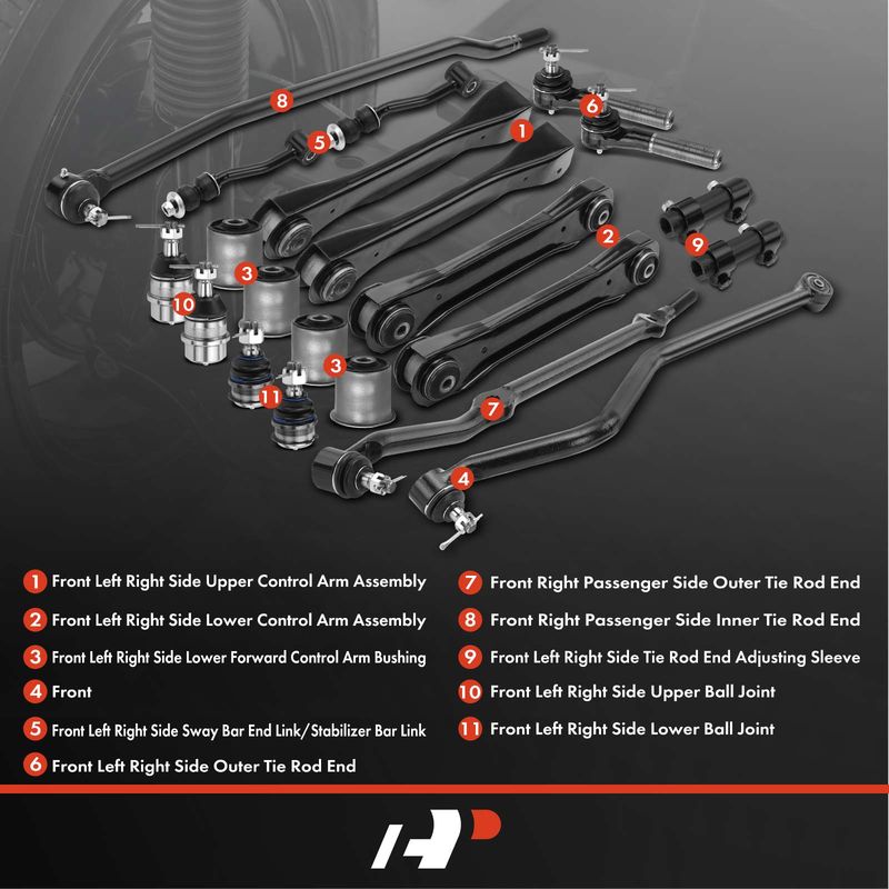 19x Control Arm Stabilizer Bar Link Tie Rod End for Jeep Grand Cherokee 93-95