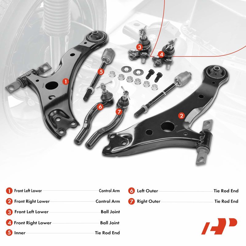 8x Control Arm Ball Joint Sway Bar Tie Rod End for Toyota Camry Lexus ES300