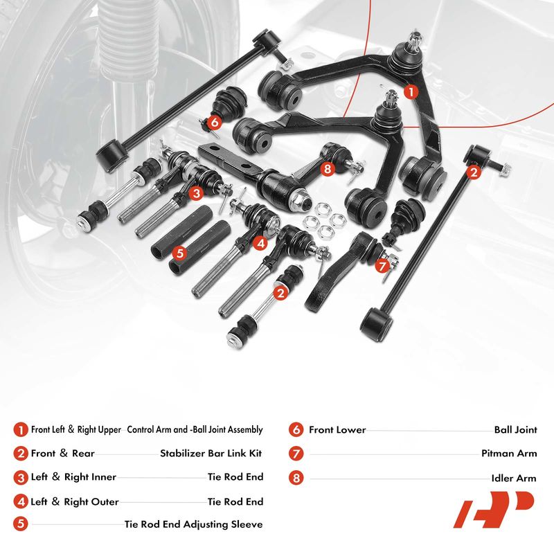 16x Control Arm Stabilizer Bar Link Tie Rod End for Ford Expedition Lincoln