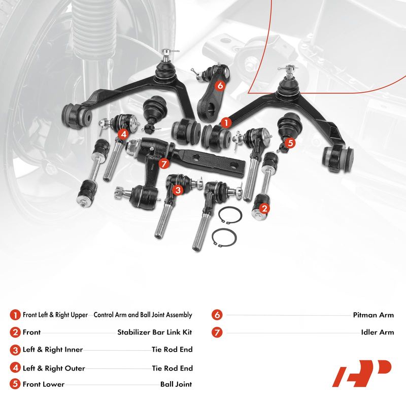 12x Control Arm with Ball Joint Sway Bar Link for Ford F-150 F-250 Lincoln