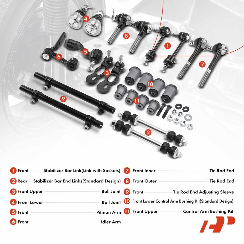 20x Stabilizer Bar End Link & Tie Rod End & Ball Joint for Ford Lincoln Mercury
