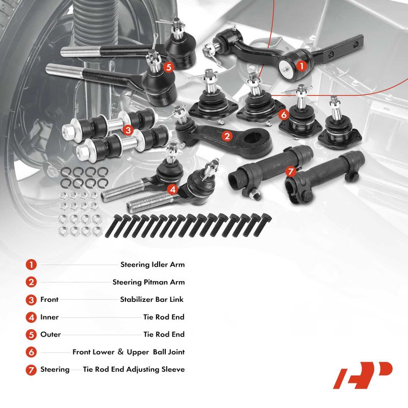 14x Idler & Pitman Arm Sway Bar Link Tie Rod End Ball Joint for Chevy S10 GMC