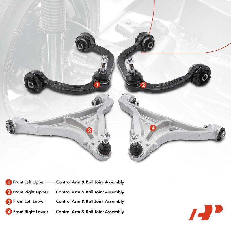 4x Control Arm Ball Joint Assembly for Ford F-150 04-08 Lincoln Mark LT