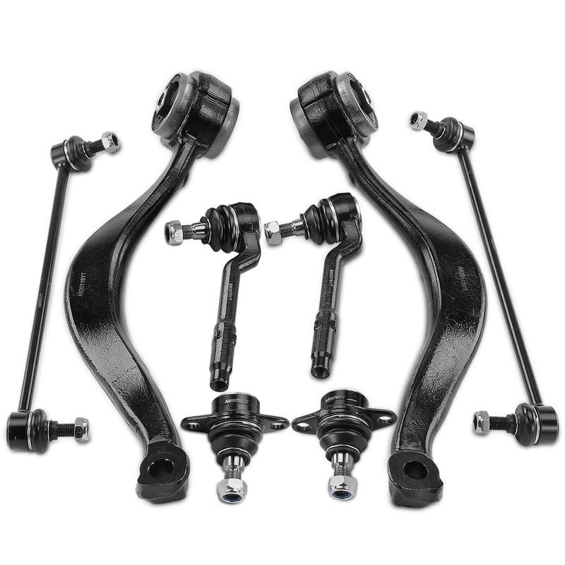 8x Control Arm with Ball Joint Stabilizer Bar Link Tie Rod End for BMW X5