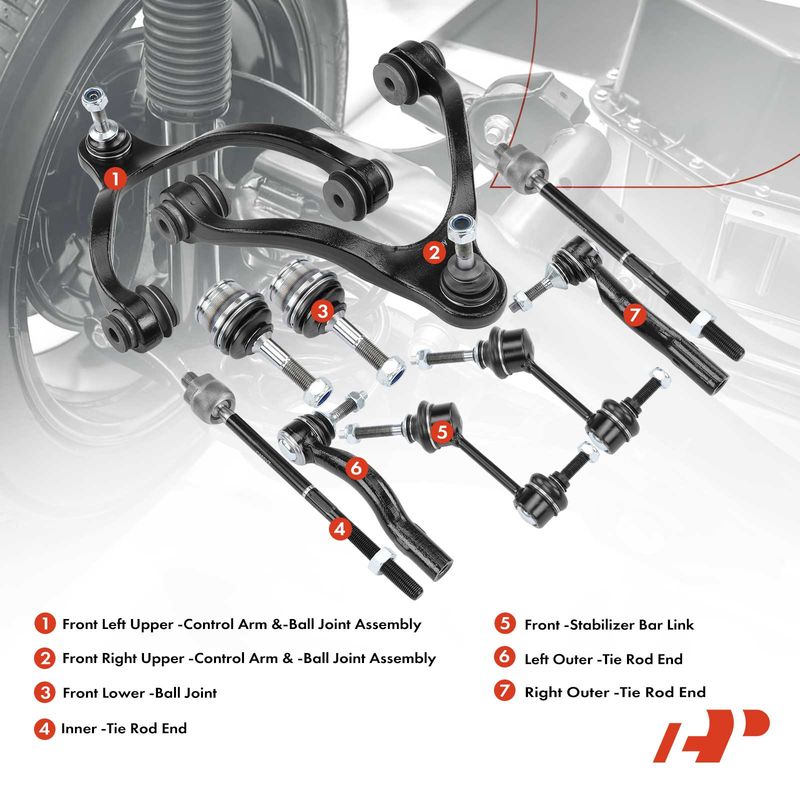 10x Control Arm with Ball Joint & Sway Bar Link for Ford Lincoln Mercury