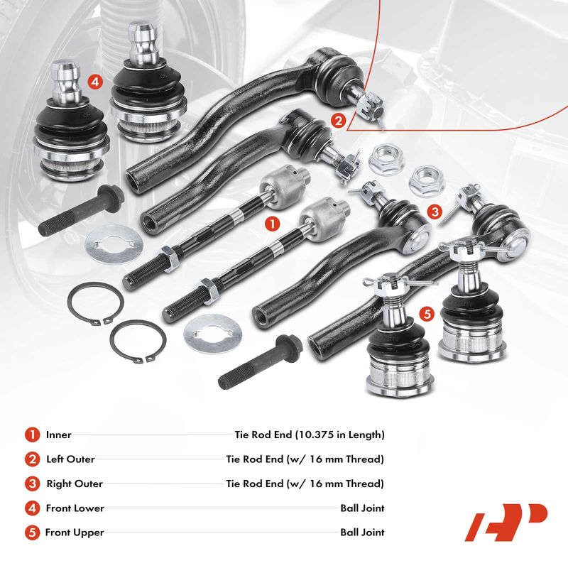 10x Inner & Outer Tie Rod End Ball Joint for Nissan Armada 05-15 Infiniti