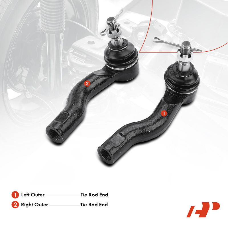 2x Outer Tie Rod End for Toyota RAV4 2001-2005 Scion tC 2005-2010