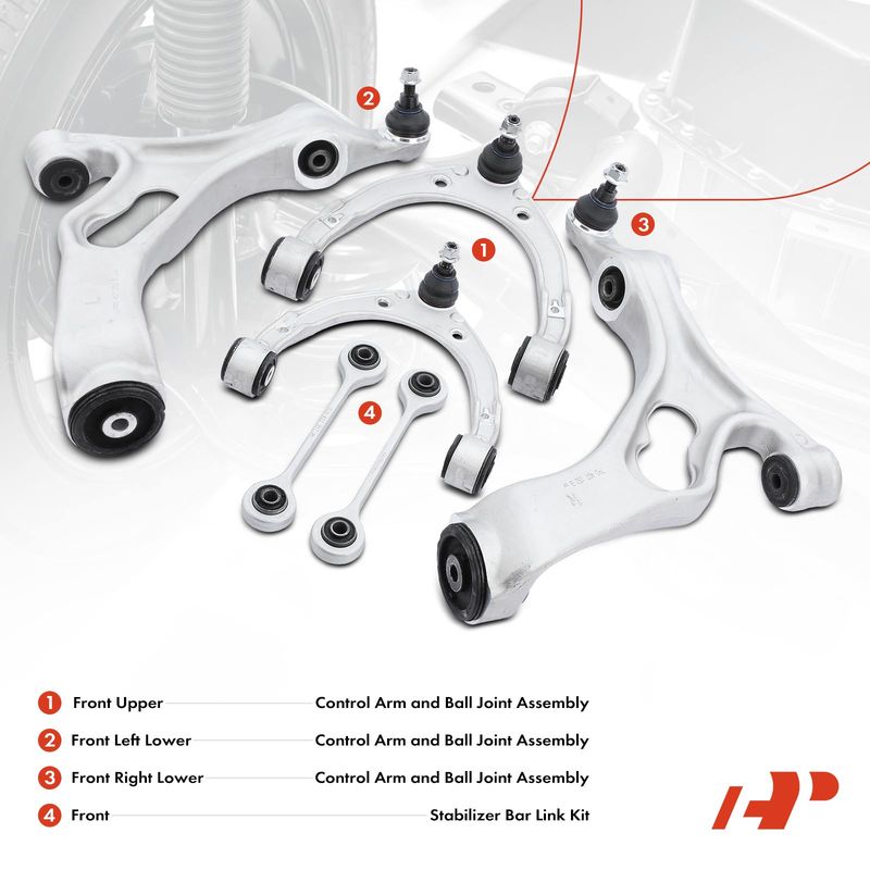6x Control Arm with Ball Joint Sway Bar Link for Porsche Cayenne VW Touareg