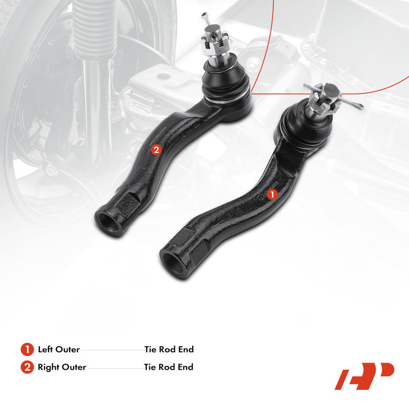 2x Outer Tie Rod End for Lexus LX470 2003-2007 Toyota Land Cruiser