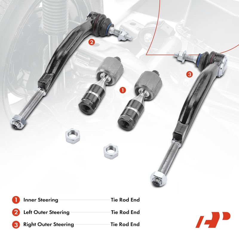 4x Inner & Outer Tie Rod End Assembly for Cadillac CTS 2008-2014 AWD