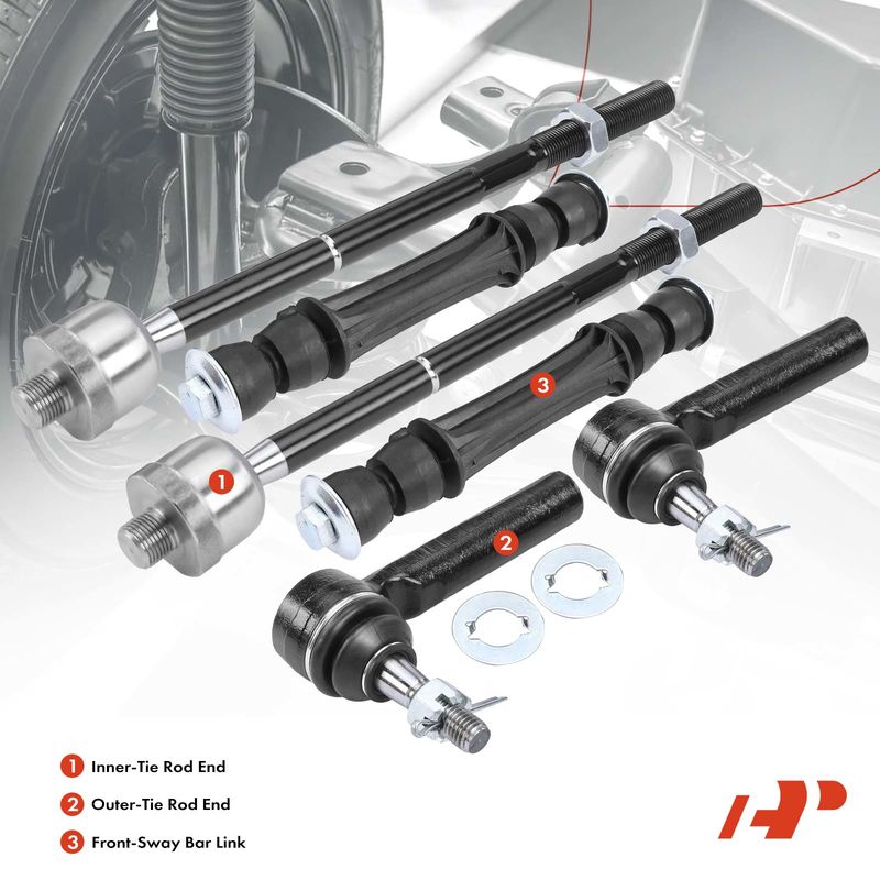 6x Sway Bar Link & Tie Rod End for Chevrolet Silverado 1500 Cadillac GMC
