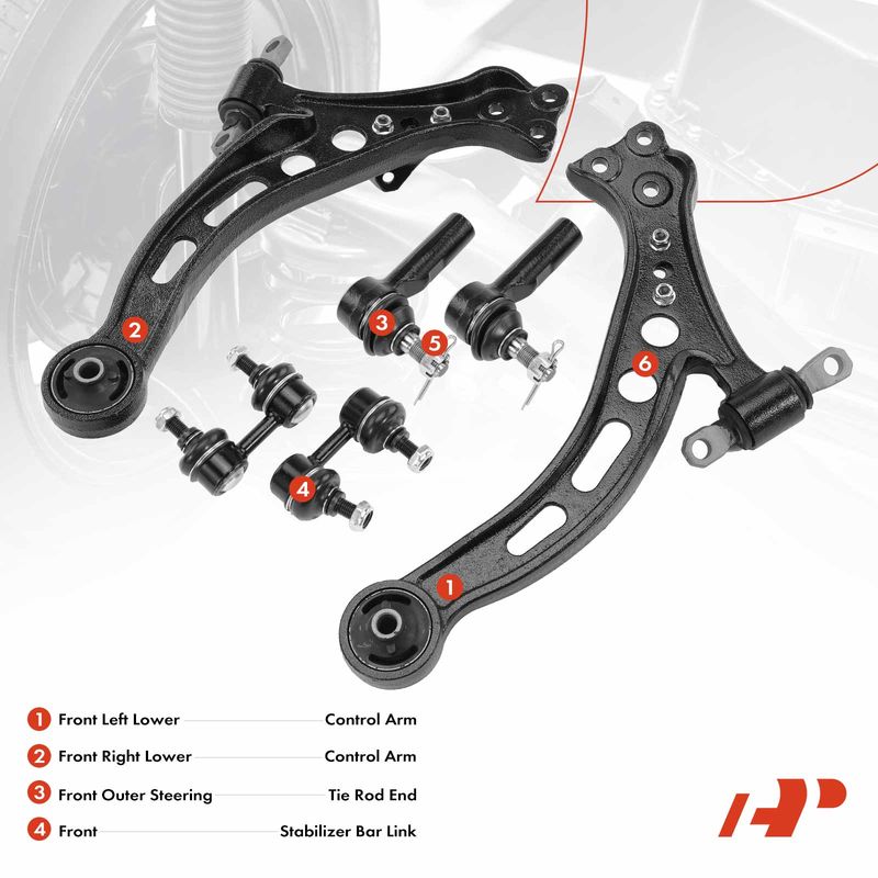 6x Control Arm Sway Bar Link Tie Rod End for Toyota Camry Avalon Lexus