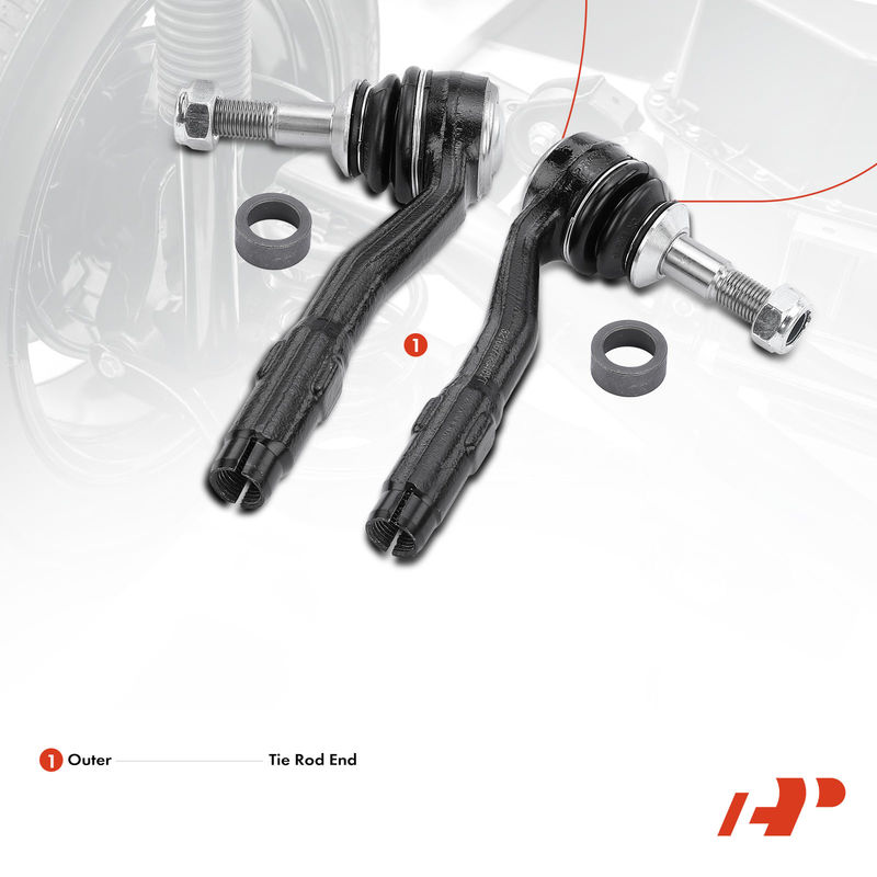 2x Outer Tie Rod End for BMW 528i 545i 645Ci 650i 760Li 750Li Alpina B7 M5 M6