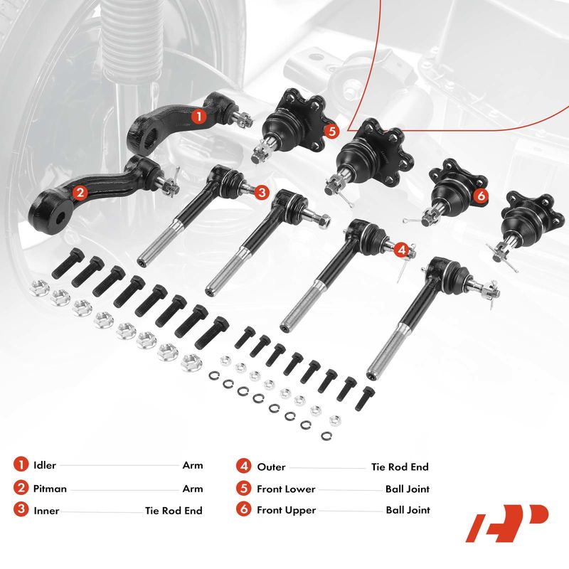 10x Tie Rod End & Ball Joint & Idler & Pitman Arm for Chevrolet Tahoe GMC Yukon