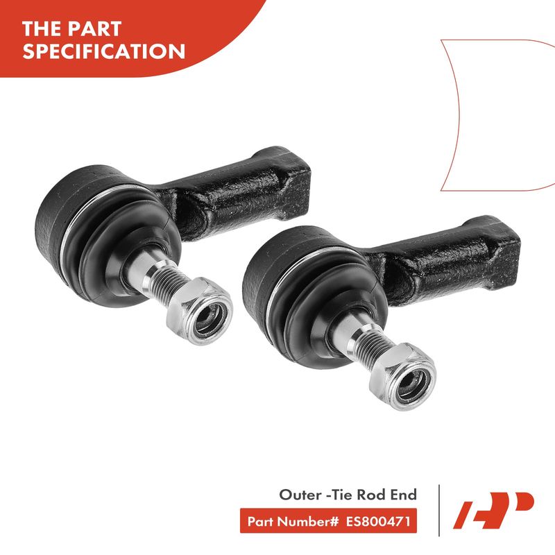 2x Outer Tie Rod End for Mitsubishi Lancer 08-17 Outlander 07-19 Outlander Sport